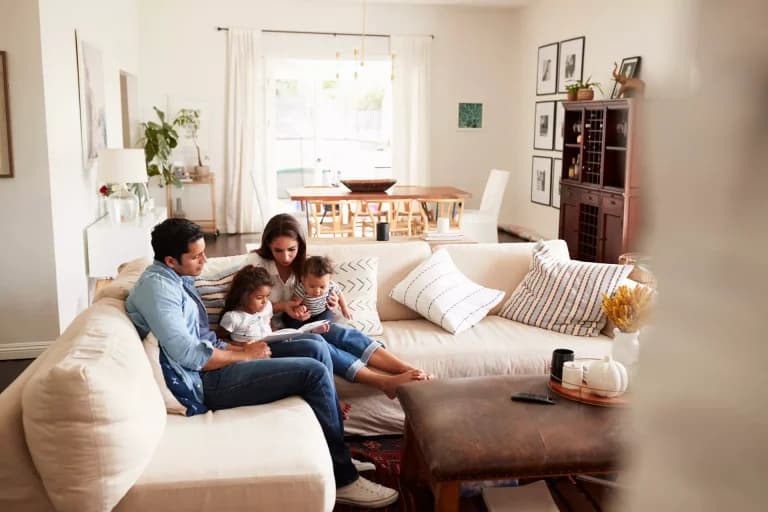 Family enjoying a comfortable, energy-efficient home